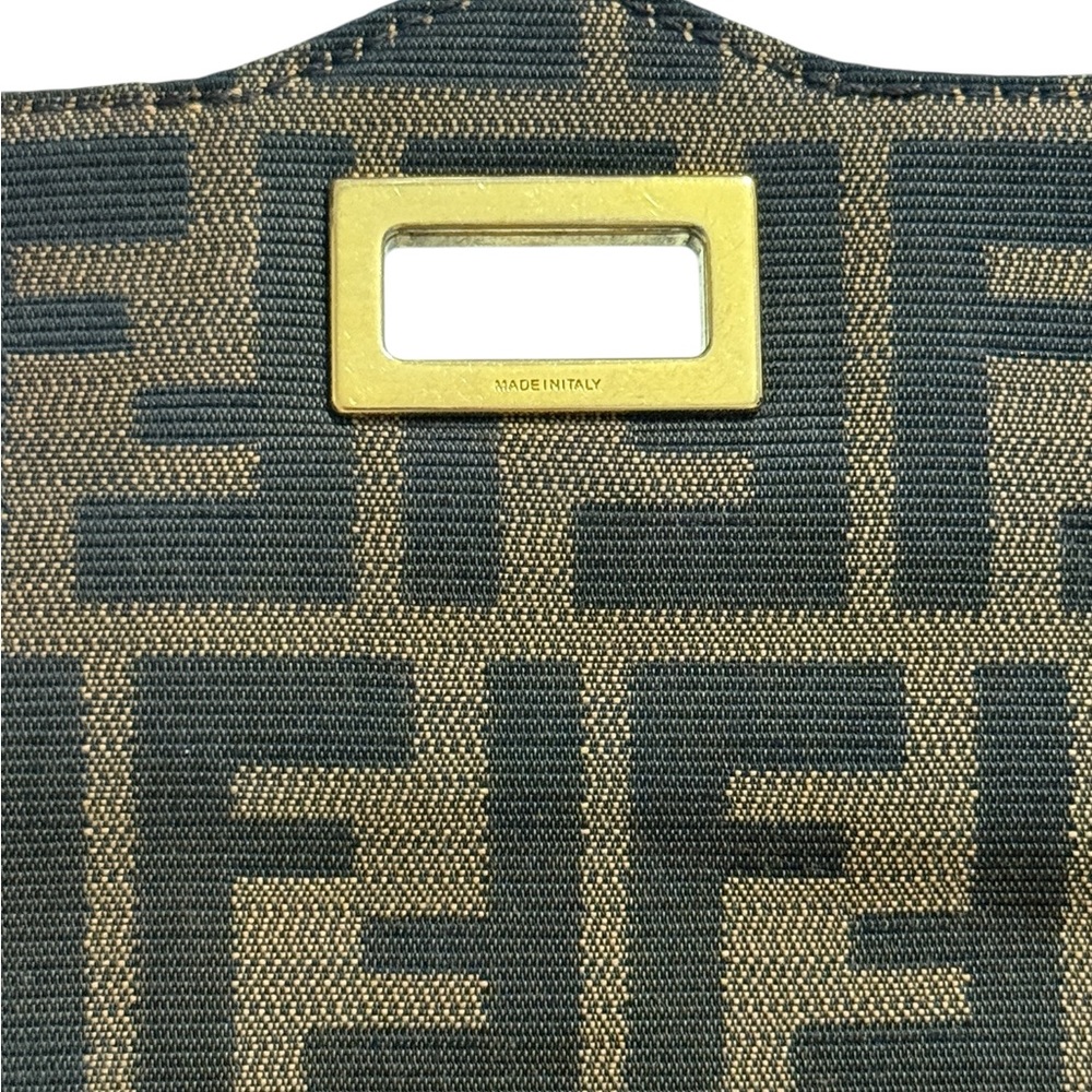 Auth Rare Fendi zucca Double Baguette Crossbody Bag Small adjustable shoulder - Picture 6 of 16